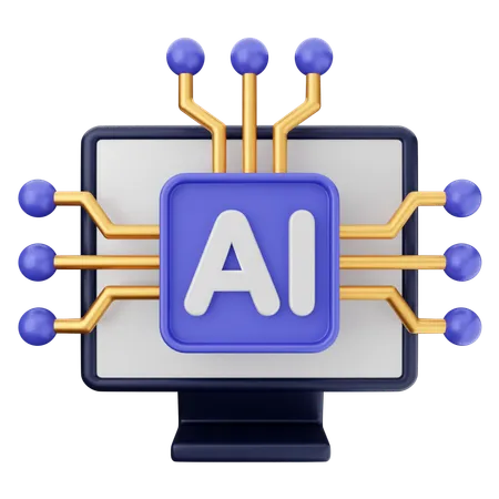 Ai Chip  3D Icon