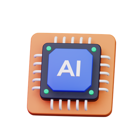 Ai Chip  3D Icon