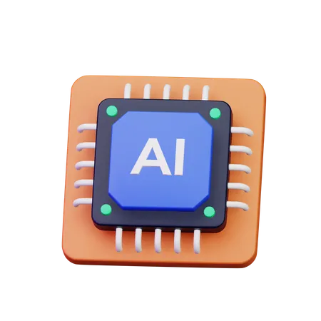 Ai Chip  3D Icon