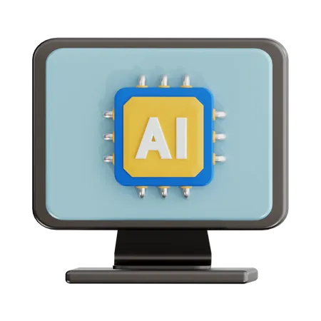 Ai Computer  3D Icon