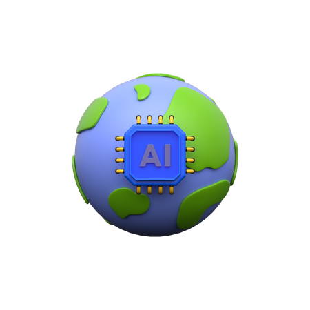 Ai Earth  3D Icon