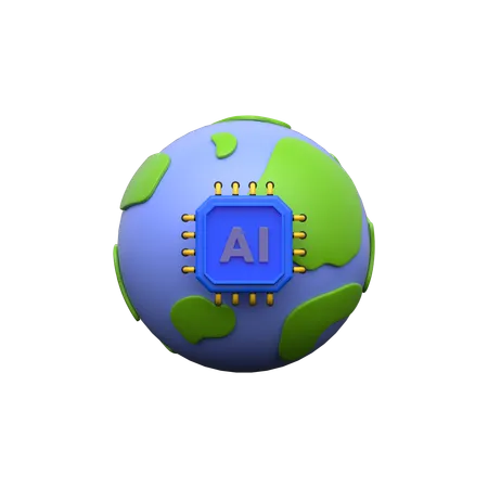 Ai Earth  3D Icon