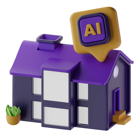 Ai Home  3D Icon