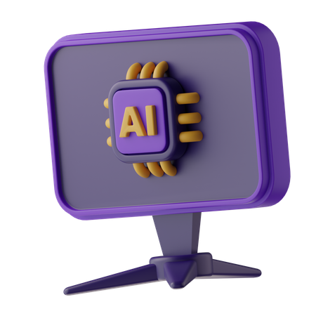 Ai Monitor  3D Icon