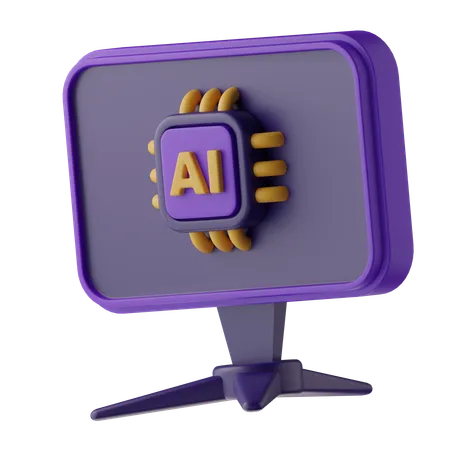 Ai Monitor  3D Icon