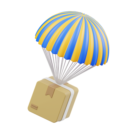 Air parachute Delivery  3D Icon