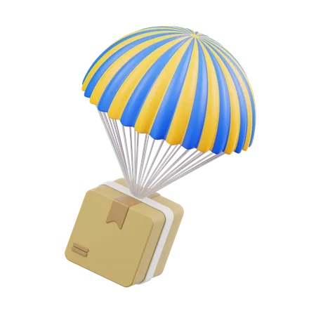 Air parachute Delivery  3D Icon