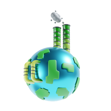 Air Pollution  3D Icon