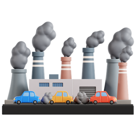 Air Pollution  3D Icon