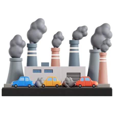 Air Pollution  3D Icon