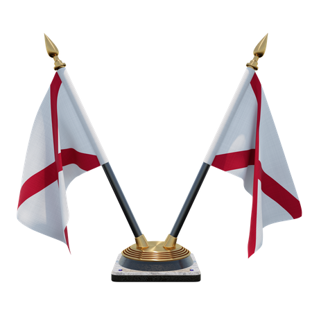 Alabama Double Desk Flag Stand  3D Flag