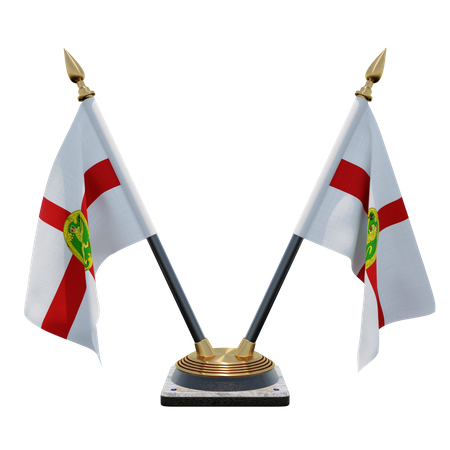 Alderney Double Desk Flag Stand  3D Flag