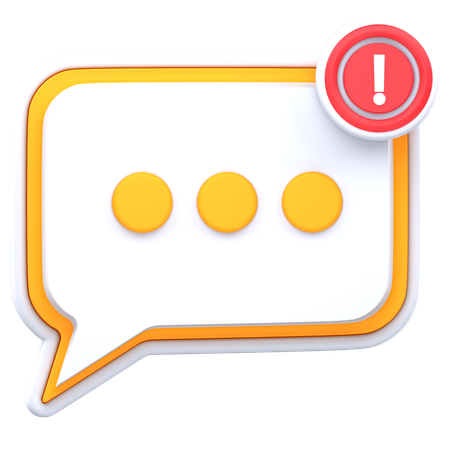 Alert chat bubble  3D Icon