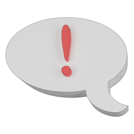 Alert Chat Bubble  3D Illustration