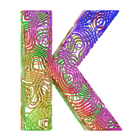 Forma abstracta del alfabeto k  3D Icon