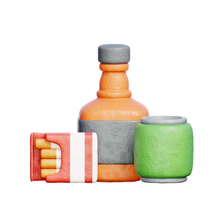 Alkohol und Zigarette  3D Icon