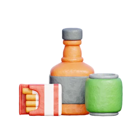 Alkohol und Zigarette  3D Icon