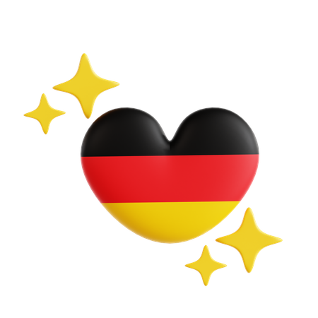 Drapeau coeur allemagne  3D Icon