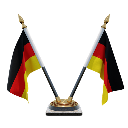 Support de drapeau de bureau double Allemagne  3D Flag