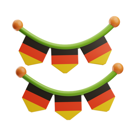 Drapeau guirlande allemagne  3D Icon