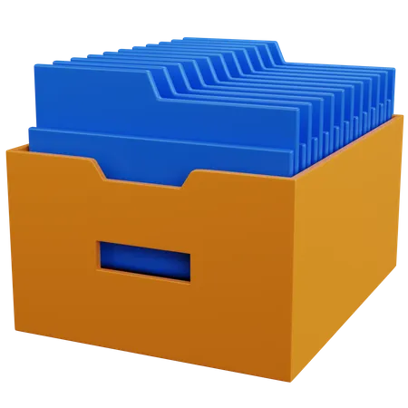 Almacenamiento de archivos con carpeta azul  3D Icon