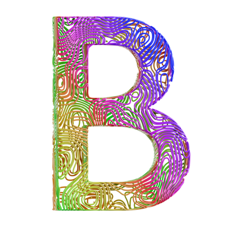 Forme abstraite de l'alphabet b  3D Icon