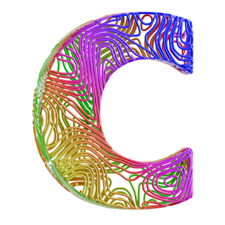 Forme abstraite de l'alphabet c  3D Icon