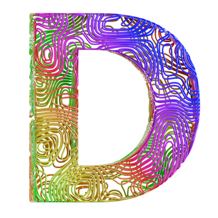 Forme abstraite de l'alphabet d  3D Icon