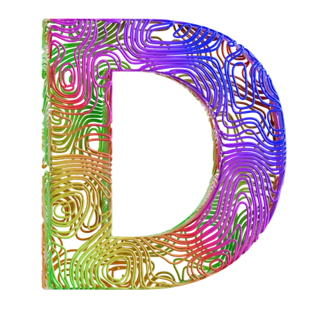 Forme abstraite de l'alphabet d  3D Icon