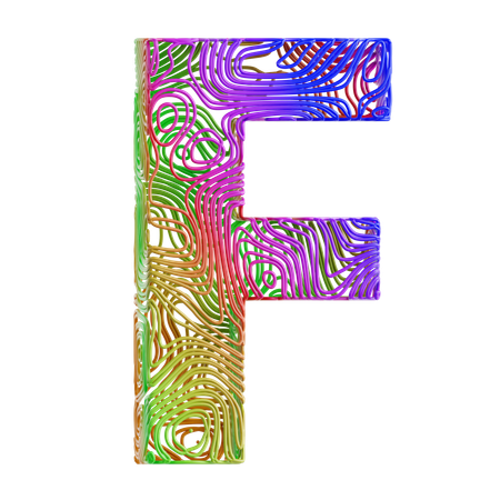 Forme abstraite de l'alphabet f  3D Icon