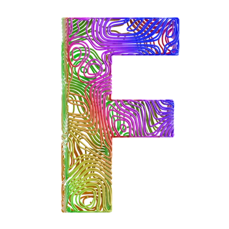 Forme abstraite de l'alphabet f  3D Icon