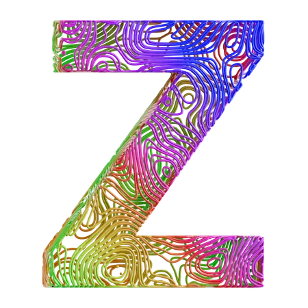 Forme abstraite de l'alphabet z  3D Icon