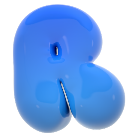 Alphabet R bubble letter  3D Icon