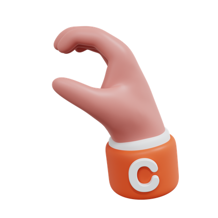 Alphabets Gesture C  3D Icon