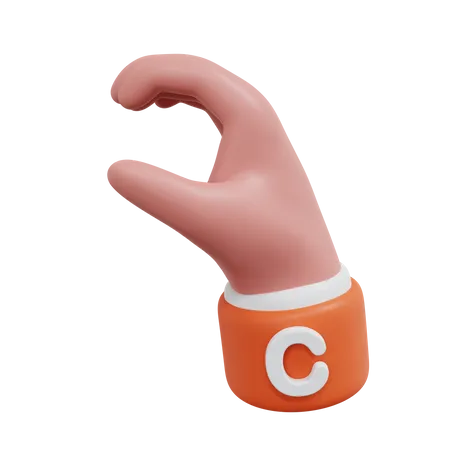 Alphabets Gesture C  3D Icon