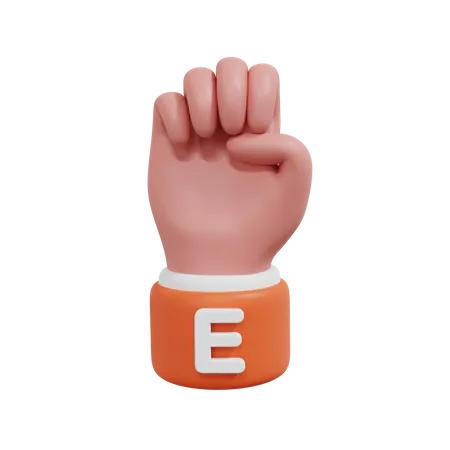 Alphabets Gesture E  3D Icon