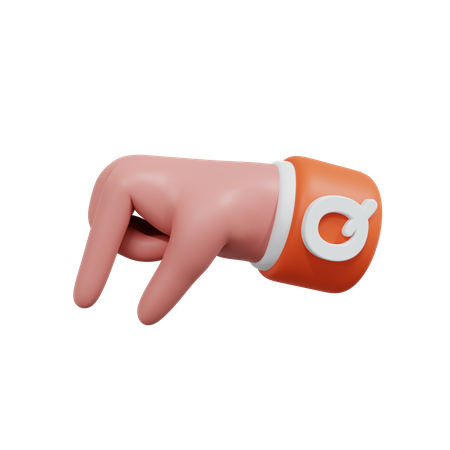 Alphabets Gesture Q  3D Icon