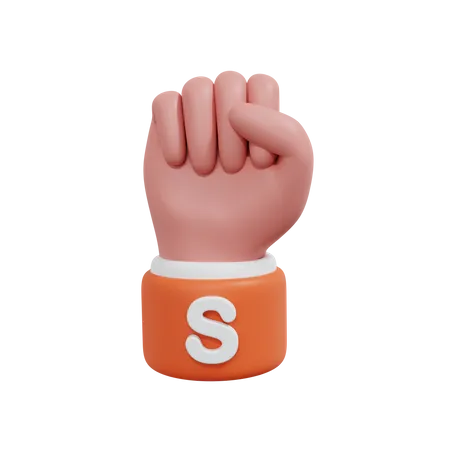 Alphabets Gesture S  3D Icon