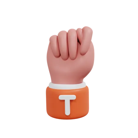 Alphabets Gesture T  3D Icon