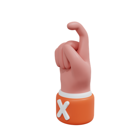 Alphabets Gesture X  3D Icon