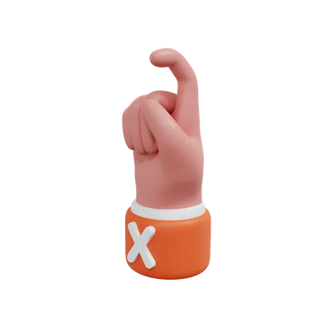 Alphabets Gesture X  3D Icon