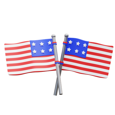 America Flags  3D Icon