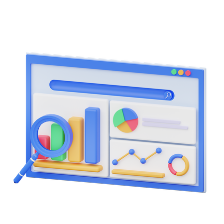 Análisis de datos de búsqueda  3D Illustration