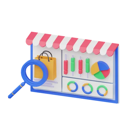 Análisis de mercado  3D Illustration