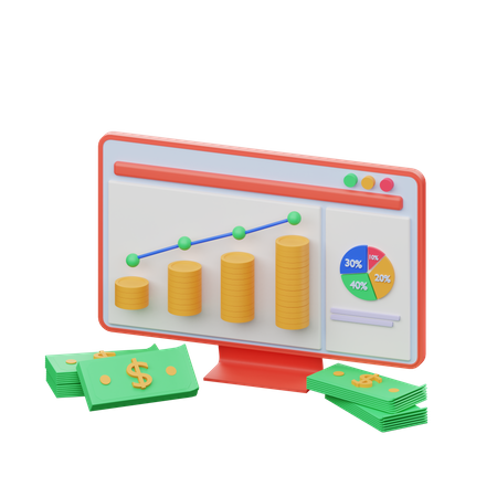 Análisis financiero  3D Illustration