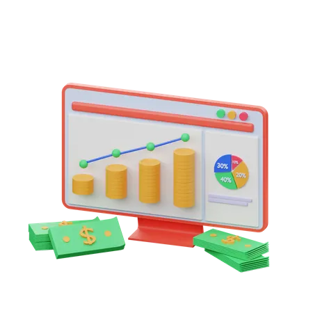 Análisis financiero  3D Illustration