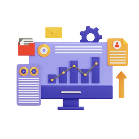 Analysis Growth Business  3D Icon