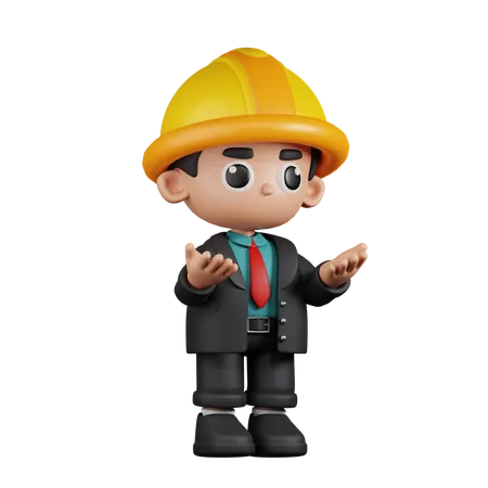 Angry Engineer  3D Illustration