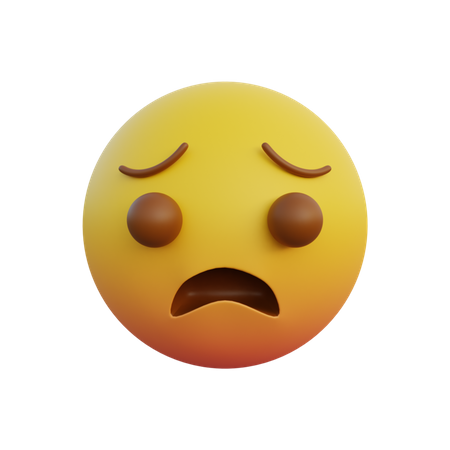 Anguished face  3D Emoji