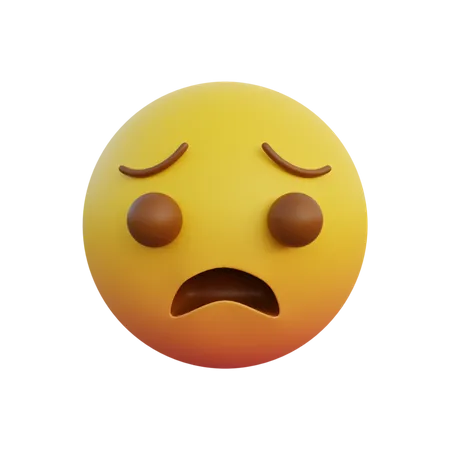 Anguished face  3D Emoji